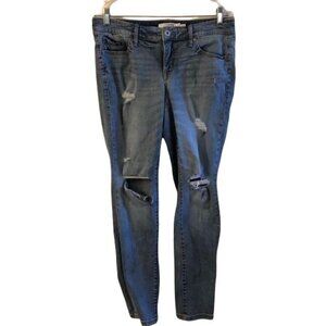 Torrid Womens Distressed Blue Denim Jeans Size 10R Slim Fit